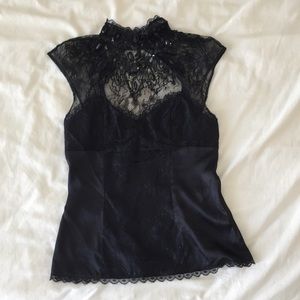 Bebe Silk Black Shirt